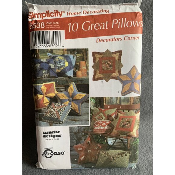 Simplicity Decorative Pillows Sewing Pattern 5538 - uncut - Picture 5 of 5